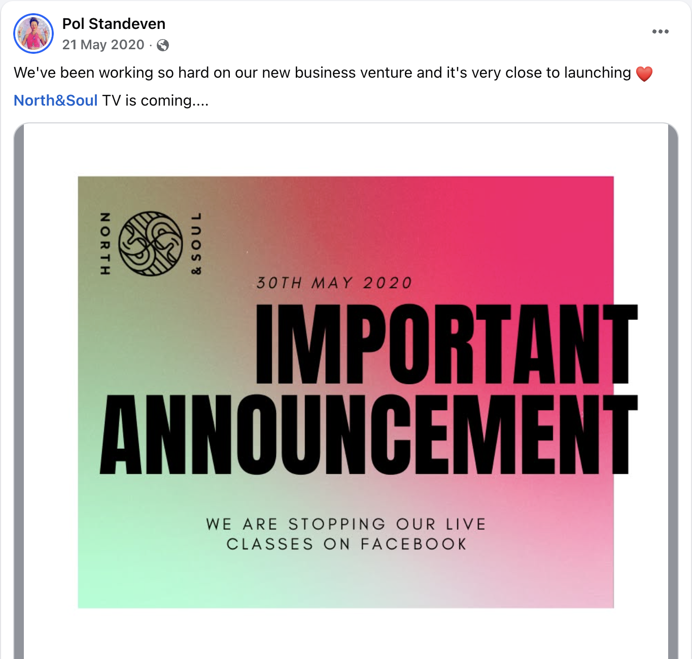 North and Soul TV launch announcement